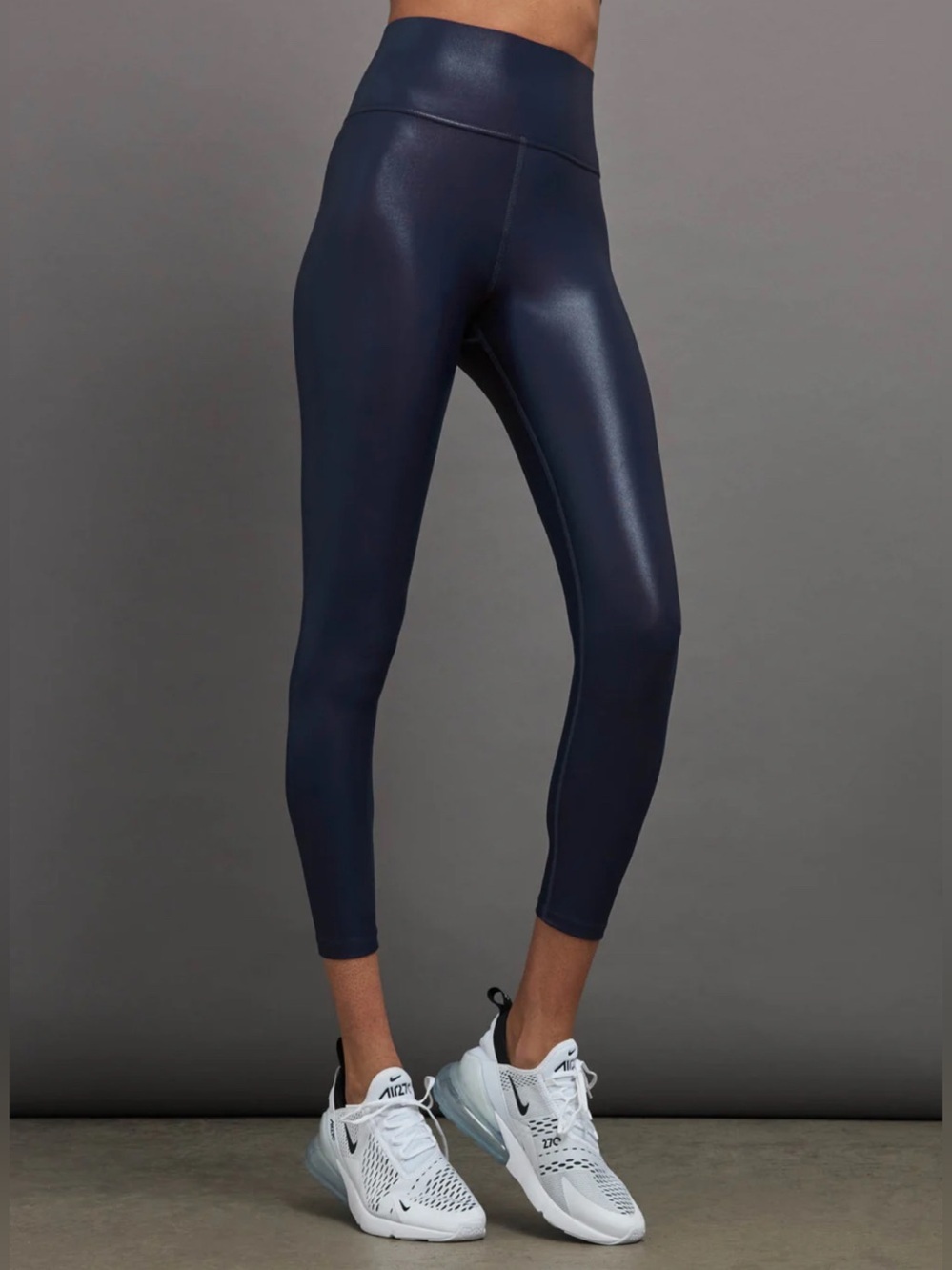 GAP Shiny Navy High-Waist Leggings Size-Small Luxury Athleisure